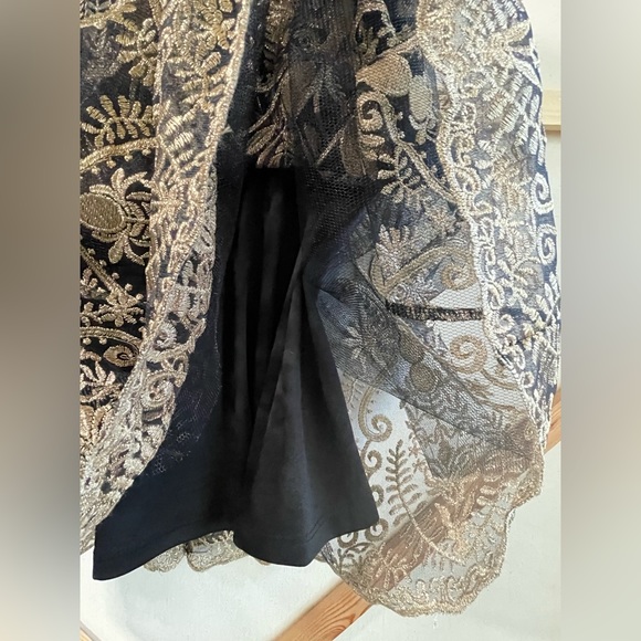 Altar’d State Black and Embroidered Gold Sleeveless Mini Dress Sz M - Picture 4 of 6